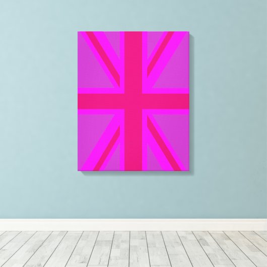 Fuchsia Union Jack Leinwanddruck (Insitu (Holzboden))