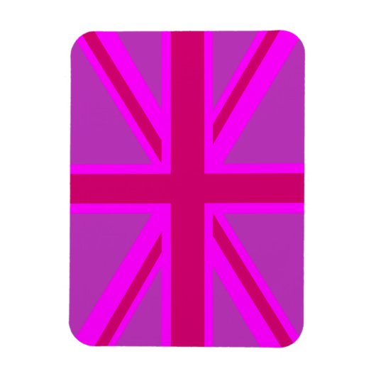 Fuchsia Union Jack Magnet (Vertikal)