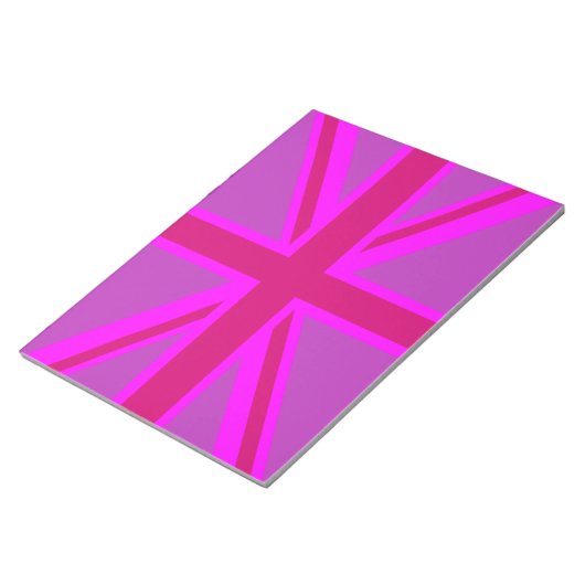 Fuchsia Union Jack Notizblock (angewinkelt)