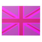 Fuchsia Union Jack Notizblock (Vorderseite)