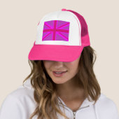 Fuchsia Union Jack Truckerkappe (Beispiel)