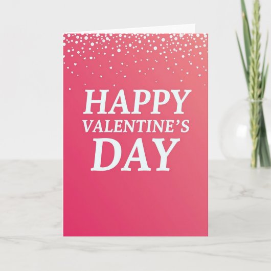 Fuchsia Valentinstag Glitter-Textur-Karte Karte (Vorderseite)