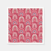 Fuchsia Valentinstag Rainbows Serviette (Vorderseite)