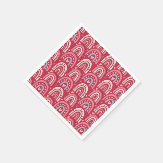 Fuchsia Valentinstag Rainbows Serviette (Ecke)