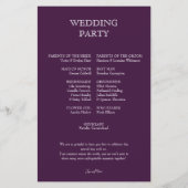 Fuchsia-Verzauberung: Hochzeitsprogramm für Wasser (Rückseite)