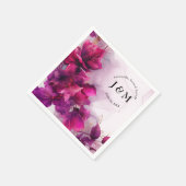Fuchsia-Verzauberung: Wasserfarbe Serviette (Ecke)