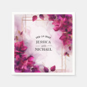 Fuchsia-Verzauberung: Wasserfarbe Serviette (Vorderseite)