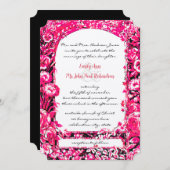 Fuchsia Viktorianische Rose Hochzeitseinladungen Einladung (Vorne/Hinten)