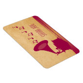 Fuchsia Vintag Gramophon Premium Magnet (Rechte Seite)