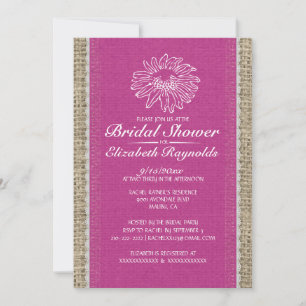 Fuchsia Vintage Lace Bridal Shower Invitations Einladung