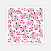 Fuchsia Watercolor Blumengarten Napkins Serviette (Vorderseite)