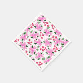 Fuchsia Watercolor Blumengarten Napkins Serviette (Ecke)