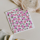 Fuchsia Watercolor Blumengarten Napkins Serviette