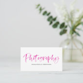 Fuchsia Watercolor Brush Lettering Fotograf Visitenkarte (Stehend Vorderseite)