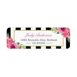 Fuchsia Watercolor Floral | Modernes Lila Rotes Ro