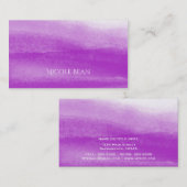 Fuchsia Watercolor Moderne Elegante Visitenkarte (Vorne/Hinten)