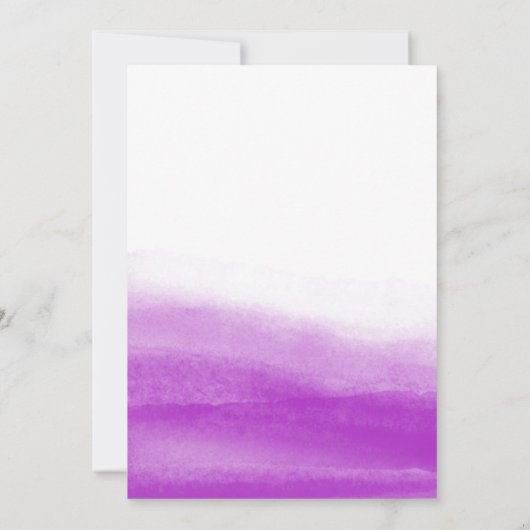 Fuchsia Watercolor Moderne Hochzeit Einladung (Rückseite)