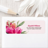 Fuchsia Watercolor Rücksendeadressen-Aufkleber (Insitu)