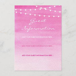 Fuchsia Watercolor String Lights Gästebuch Begleitkarte