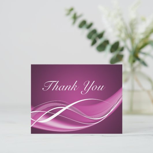 Fuchsia Wave Postcard Template Postkarte (Stehend Vorderseite)