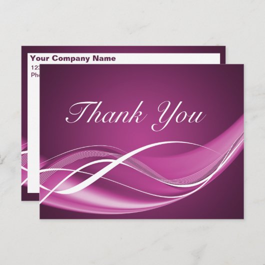 Fuchsia Wave Postcard Template Postkarte (Vorne/Hinten)