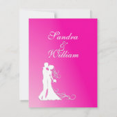 Fuchsia Wedding Einladung (Rückseite)