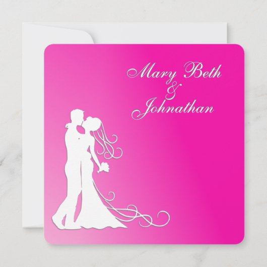 Fuchsia Wedding Einladung (Rückseite)