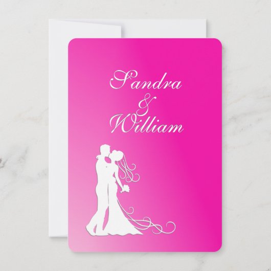 Fuchsia Wedding Einladung (Rückseite)