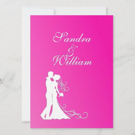 Fuchsia Wedding Einladung (Rückseite)