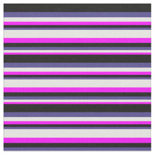 Fuchsia, Weiß, Dunkelschiefer Blau und Schwarz Stoff