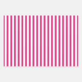 Fuchsia White Simple Stripes Muster Geometrie Geschenkpapier Set (Vorderseite)