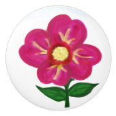 Fuchsia Yellow Floral Keramikknauf (Vorderseite)