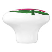 Fuchsia Yellow Floral Keramikknauf (Seitenansicht)