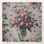 Fuchsias-Blume in Vase Glasuntersetzer (Vorderseite)