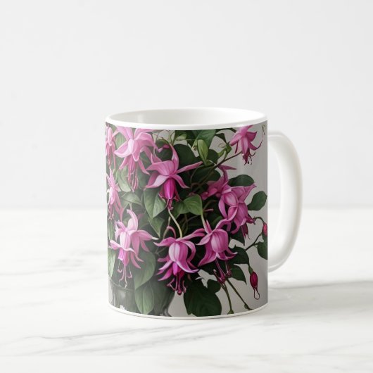 Fuchsias-Blume in Vase Kaffeetasse (VorderseiteRechts)