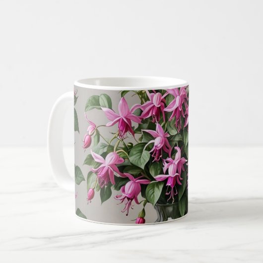 Fuchsias-Blume in Vase Kaffeetasse (Vorderseite Links)