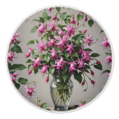 Fuchsias-Blume in Vase Keramikknauf (Vorderseite)