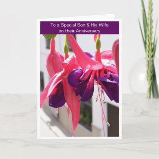 Fuchsias Sohn und Ehefrau Personalisierter Jahrest Karte