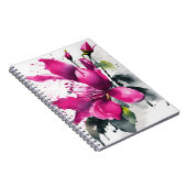 Fuchsie - Aquarellblumen Notizblock (Rechte Seite)