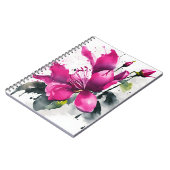 Fuchsie - Aquarellblumen Notizblock (Linke Seite)