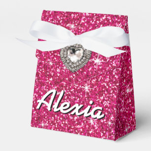 Fuchsie des Glitz Bling Glitzer-Scheins   Geschenkschachtel