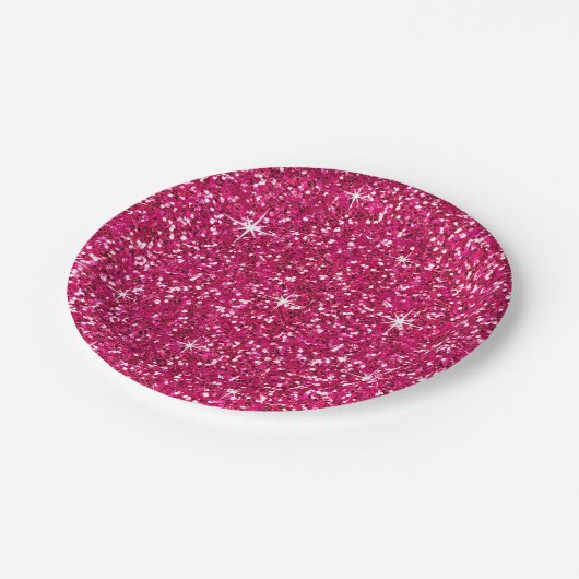 Fuchsie des GLITZER | Pappteller (Schrägansicht)
