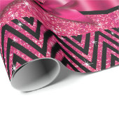 Fuchsie des Glitzer Zickzack Bling Diamant-Bogens Geschenkpapier (Rolleneckpunkt)