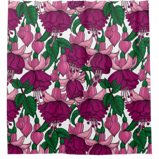 Fuchsie Duschvorhang (Vorderseite)