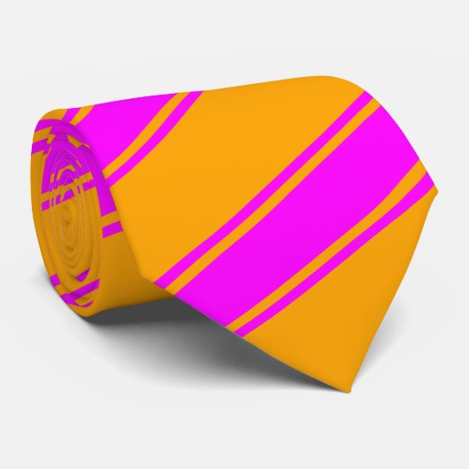 Fuchsie u. orange starke u. dünne krawatte (Gerollt)