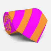 Fuchsie und orange gestreifte Krawatte (Gerollt)
