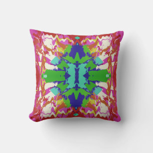 Fuchsien Grün Blau Gold Weiß Fantasy-Blumenmotiv Kissen