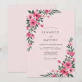 Fuchsien-Hochzeit Einladung (Vorne/Hinten)