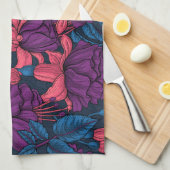 Fuchsien in blau und lila geschirrtuch (Viertel Falte)