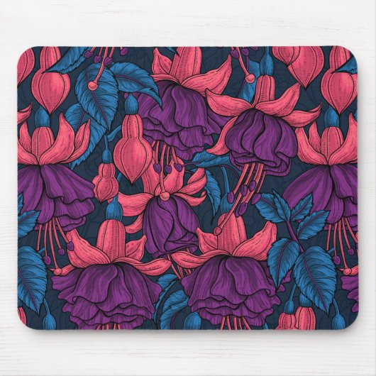 Fuchsien in blau und lila mousepad (Vorne)